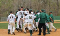 Ziznewski is mob by his teammates at home plate after hitting a walk-off homer
